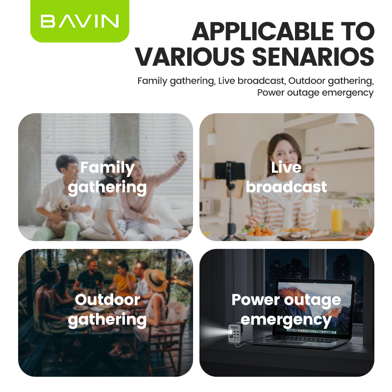 BAVIN higher quality PC1062S 70000mah fast charging power bank high capacity with led light