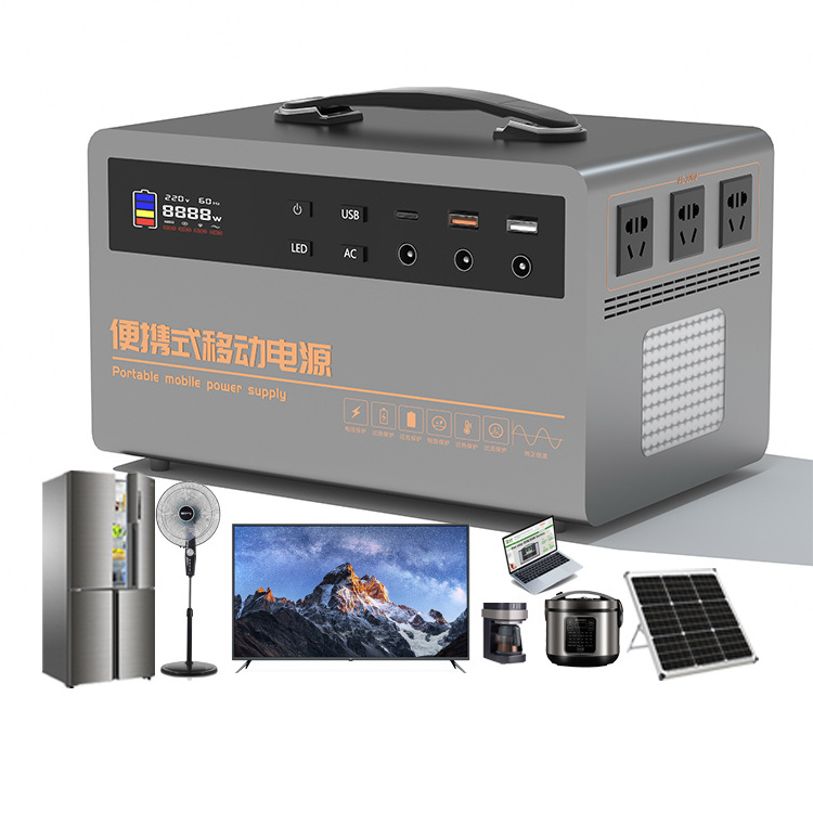 Hybrid System Solar Kit high capacity 110v 120v All In One Portable Solar Generator Power Station For Energy System Storage