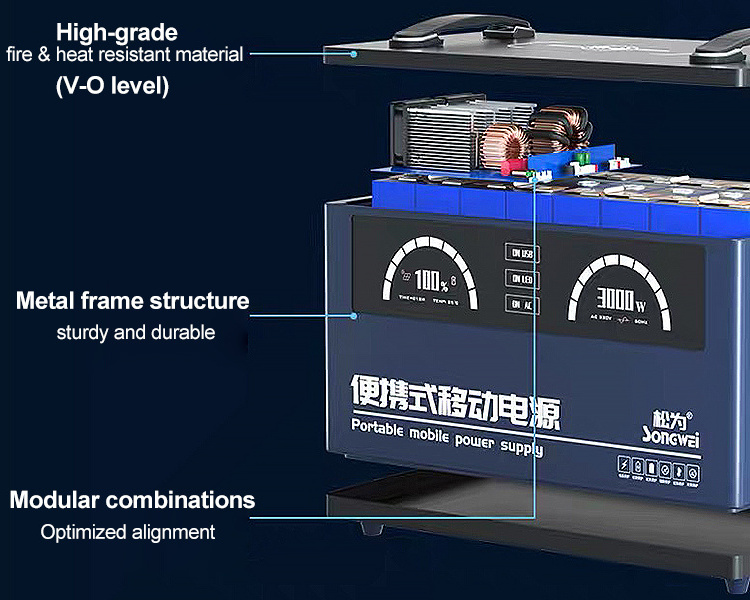 High capacity emergency power station 2500w 3000wh 3500wh lifepo4 battery power station portable indoor solar powered generator