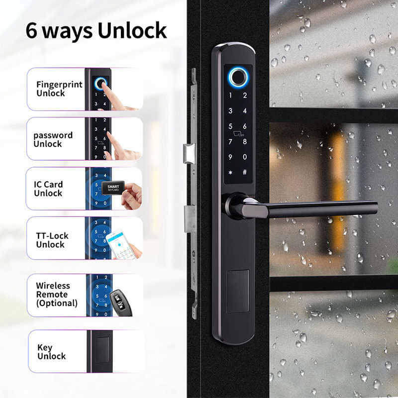 Bluetooth Electronic Biometric Fingerprint Smart Door Lock Handle Locks Keyless Entry Smart Home Security Protection