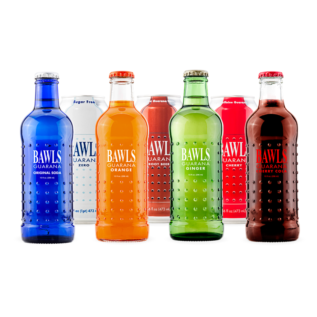 BAWLS Guarana Zero Sugar Caffeine Soda Energy Drink 16 oz Can Bulk Pack