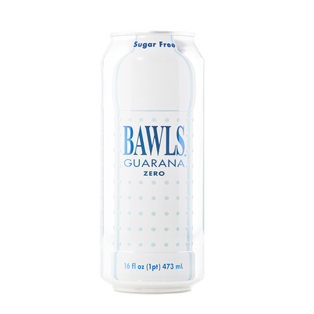 BAWLS Guarana Zero Sugar Caffeine Soda Energy Drink 16 oz Can Bulk Pack