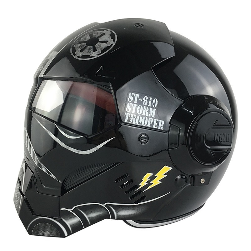 2024  Detachable CCC Iron Man Model Electric Motorcycle Helmet With Goggles