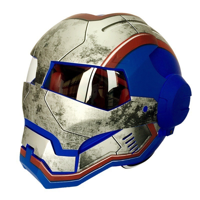 2024  Detachable CCC Iron Man Model Electric Motorcycle Helmet With Goggles