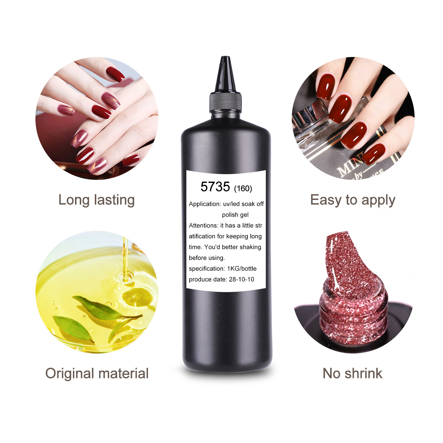 Professional Super Shine Clear Gel Nail Polish Clear Base Coat Top Coat Soak off UV Gel Non Wipe Top Coat