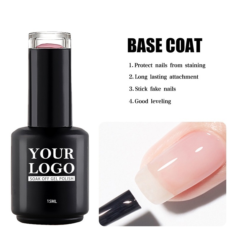 Professional Super Shine Clear Gel Nail Polish Clear Base Coat Top Coat Soak off UV Gel Non Wipe Top Coat