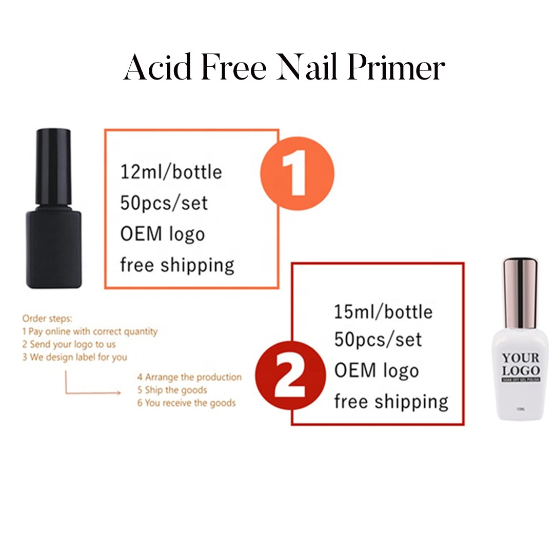 Wholesale Private Label OEM Nail Art Tools Air Dry UV Acrylic Gel Polish Primer Liquid 15ml Nail Primer for Bond Nails