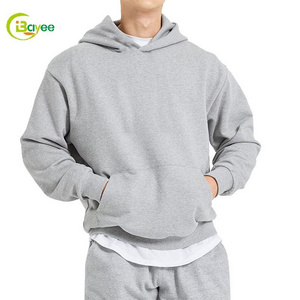 Mens 100 Cotton Sublimation Blank Hoodie Sweatshirts Custom Logo No Drawstring Plain Drop Shoulder Hoodies Oversized