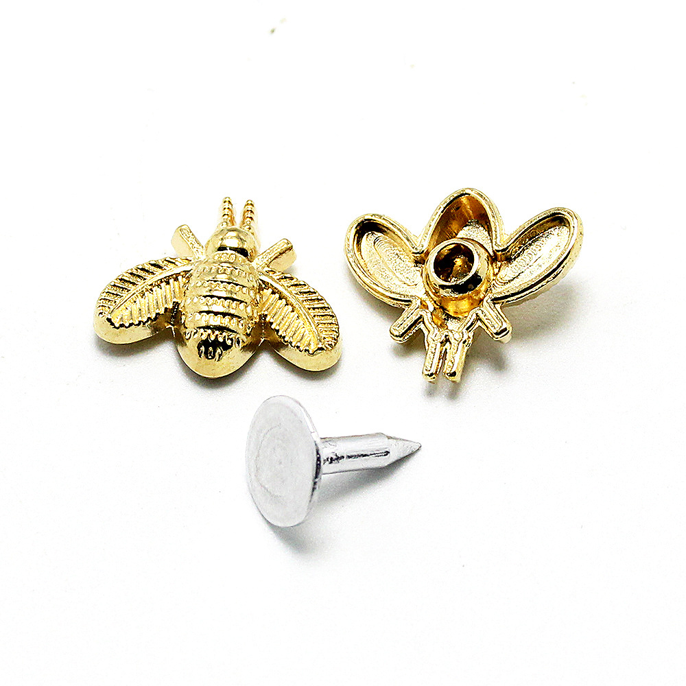 Popular Metal Antique Bee Bump Tack Button Custom Logo Special-Shaped Rivet Jean Denim Button For Garment