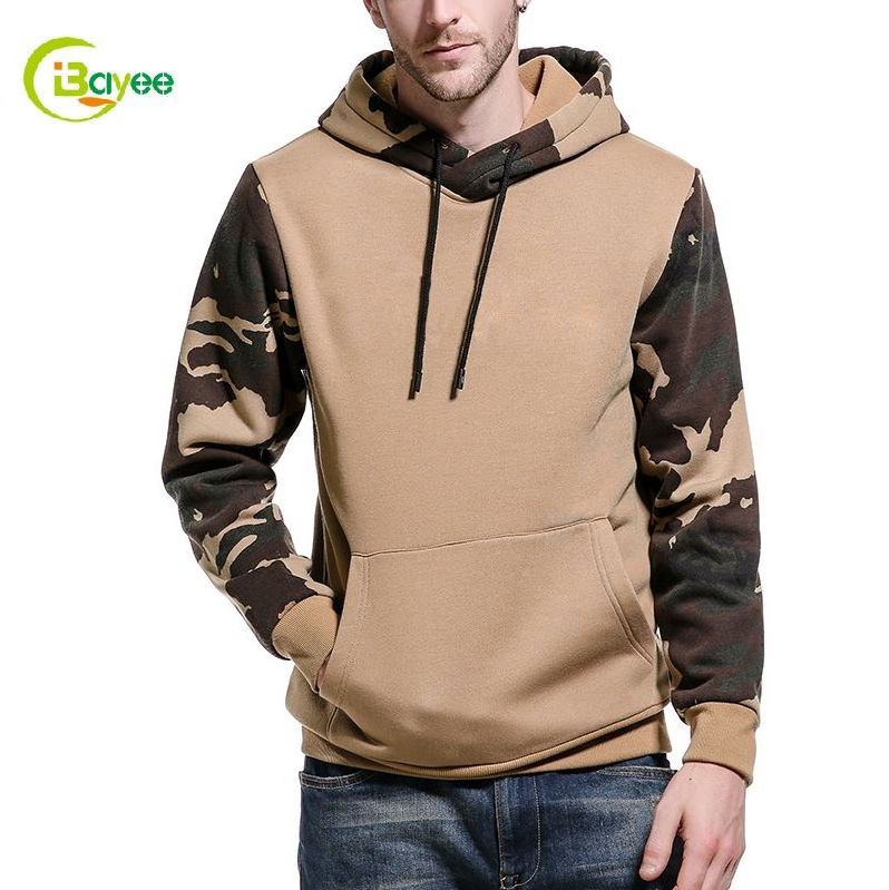 Custom Heavyweight Fitted Camo Hoodie Cotton French Terry 460 Gsm Vintage Gym Hoodies Men