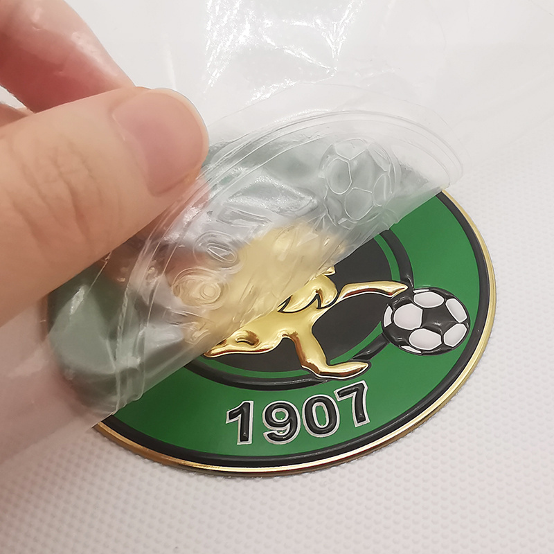 Custom 3d Embossed Effects Garment Logo TPU Soccer Patch Heat Transfer TPU Iron On Patches For Clothes