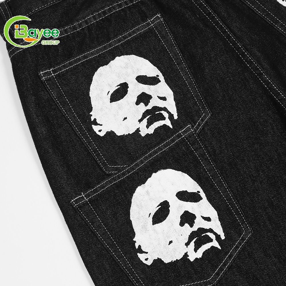 Custom Print Embroidered Logo Denim Jeans Pants High Quality Oversized Stacked Baggy Jeans Men Y2K Streetwear Jeans Manufacturer