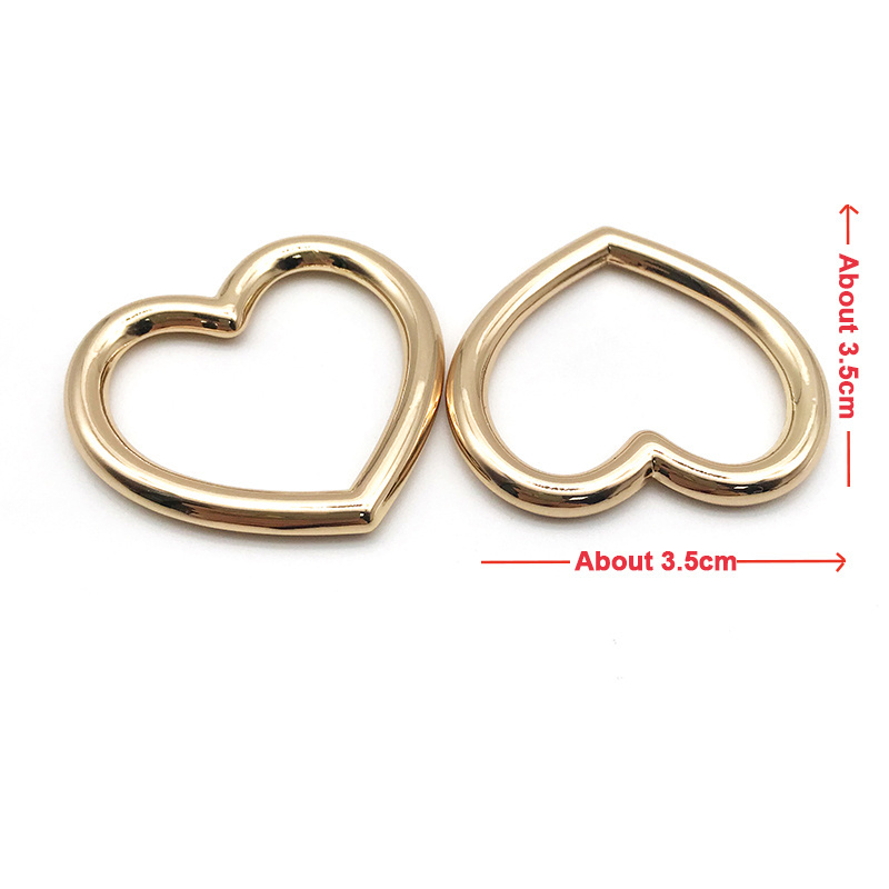 Quality 18K Rose Gold Heart Hardware Underwear Accessories Bra Swimwear Buckle Rose Gold Adjustable Strap Ring Slider Hook