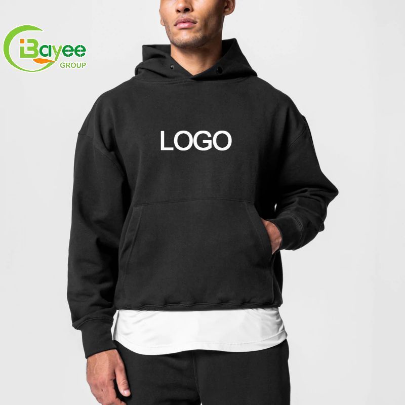 Custom 3D Puff Print Embroidery Logo 20 Pc 320 Gsm Drop Shoulder Plain Gym Hoodie 100% Cotton Manufacturers Blank Unisex Hoodies