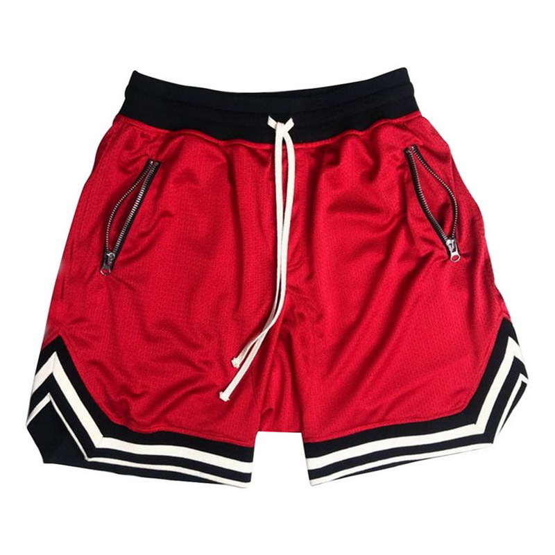 High Quality Men Fitness Baseball Mesh Shorts Streetwear Custom 5 Inch Inseam Mesh Gym Shorts With Zipper Pockets