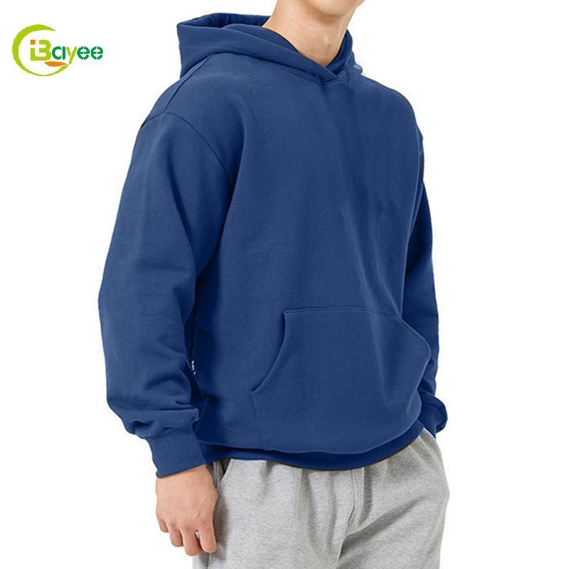 Mens 100 Cotton Sublimation Blank Hoodie Sweatshirts Custom Logo No Drawstring Plain Drop Shoulder Hoodies Oversized