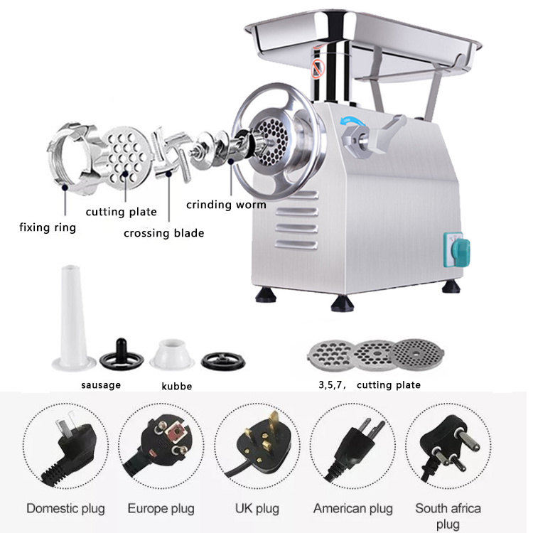 2l Chopper Stainless Steel 52 No 22 2hp Kitchen Expert Mince Electric Meat Grinder Machine For Home Use