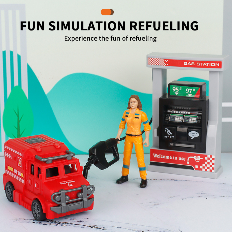 2024 High Quality Refueling Car Wash Toys Simulation Gas Station With Sound and Light Children Toys