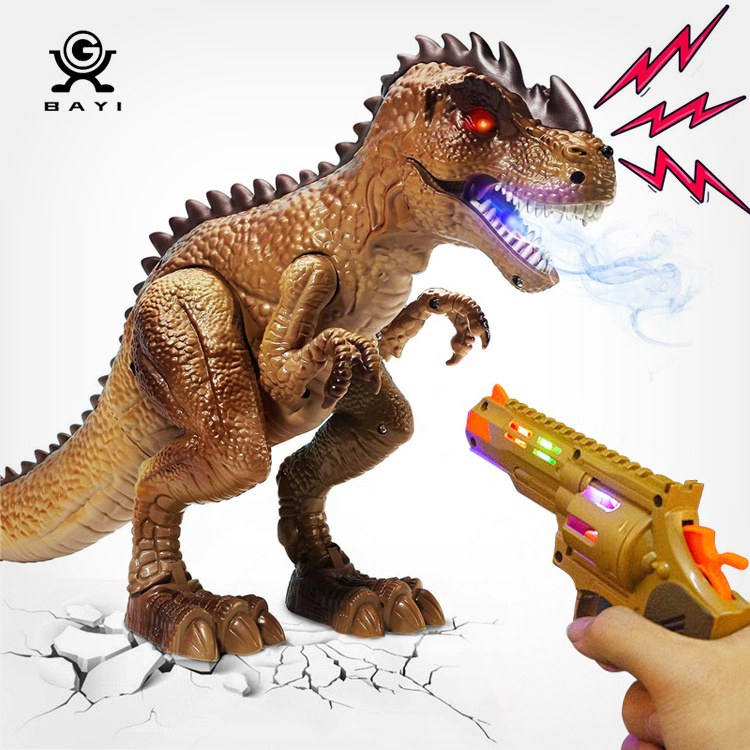 Hot Selling Dinosaur Toys Jurassic T Rex Battle Attack Shooting Action Figure Multifunction Realistic Cool Walking RC