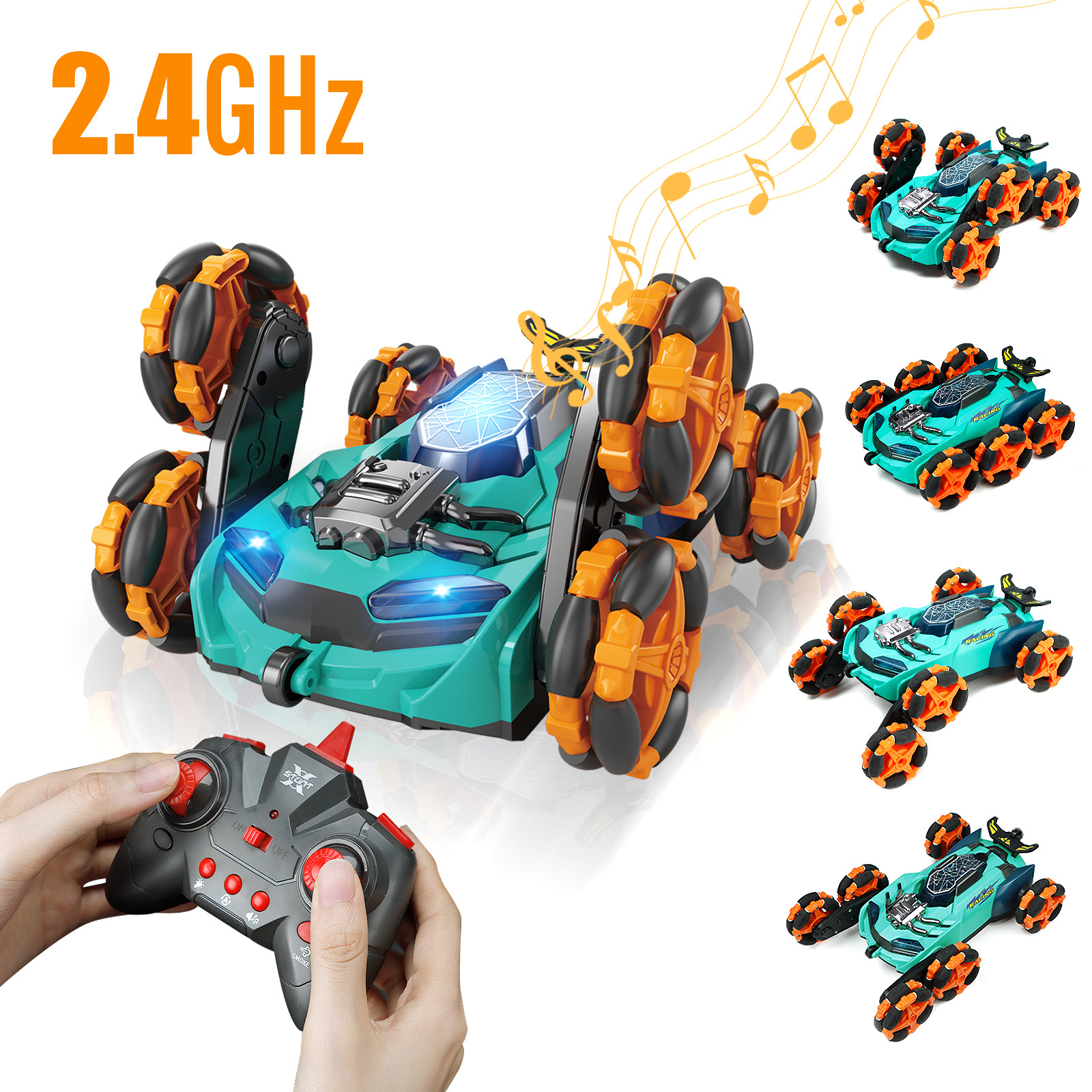 Hot sale Bayi 2.4G Rc Spider Car Cool Light Spray Six wheels Car Toy 360 Flip Rc Vehicle Drift Deformation Stunt Car Mode