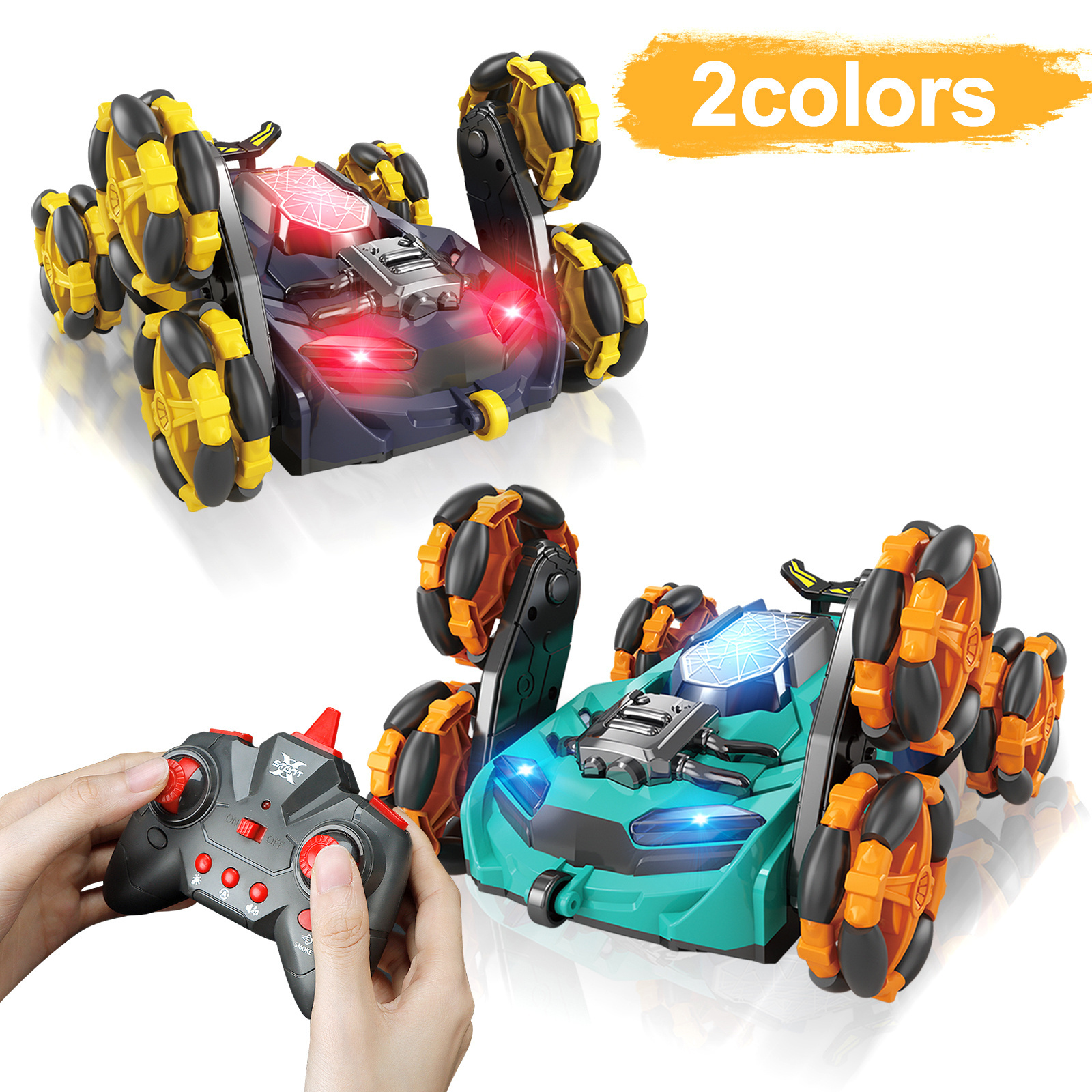 Hot sale Bayi 2.4G Rc Spider Car Cool Light Spray Six wheels Car Toy 360 Flip Rc Vehicle Drift Deformation Stunt Car Mode