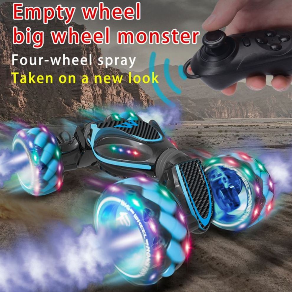 Hot Sale 2.4G Big Four-Wheel Spray Monster Stunt Rc Car With Colorful Gradient Lighting Stunt Dancing Car Toy For Boys