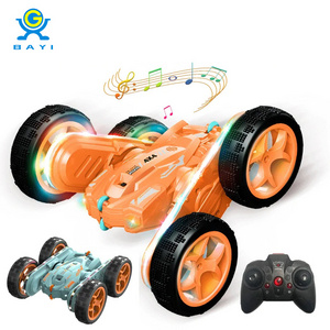 Light Wheels Remote Control Stunt Car Double Sided Rotating Stunt Car Off-road Rc Rainbow Led Wheels Car