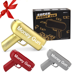 New Arrival Gold Money Gun Paper Upgraded Make Cash Money Rain Shooter Super Dollar Toy Shot Spray Real Golden Money Gun