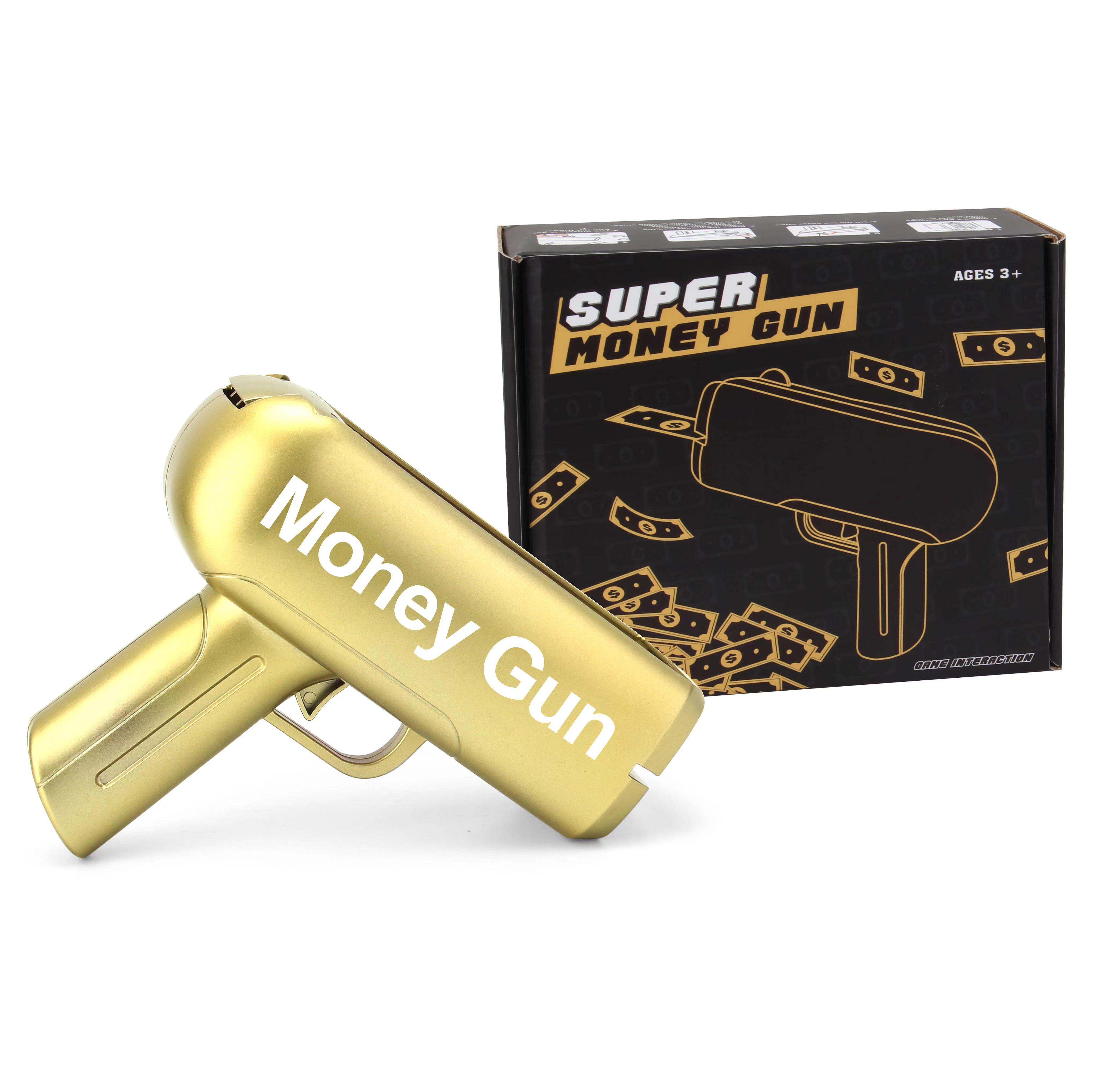 New Arrival Gold Money Gun Paper Upgraded Make Cash Money Rain Shooter Super Dollar Toy Shot Spray Real Golden Money Gun