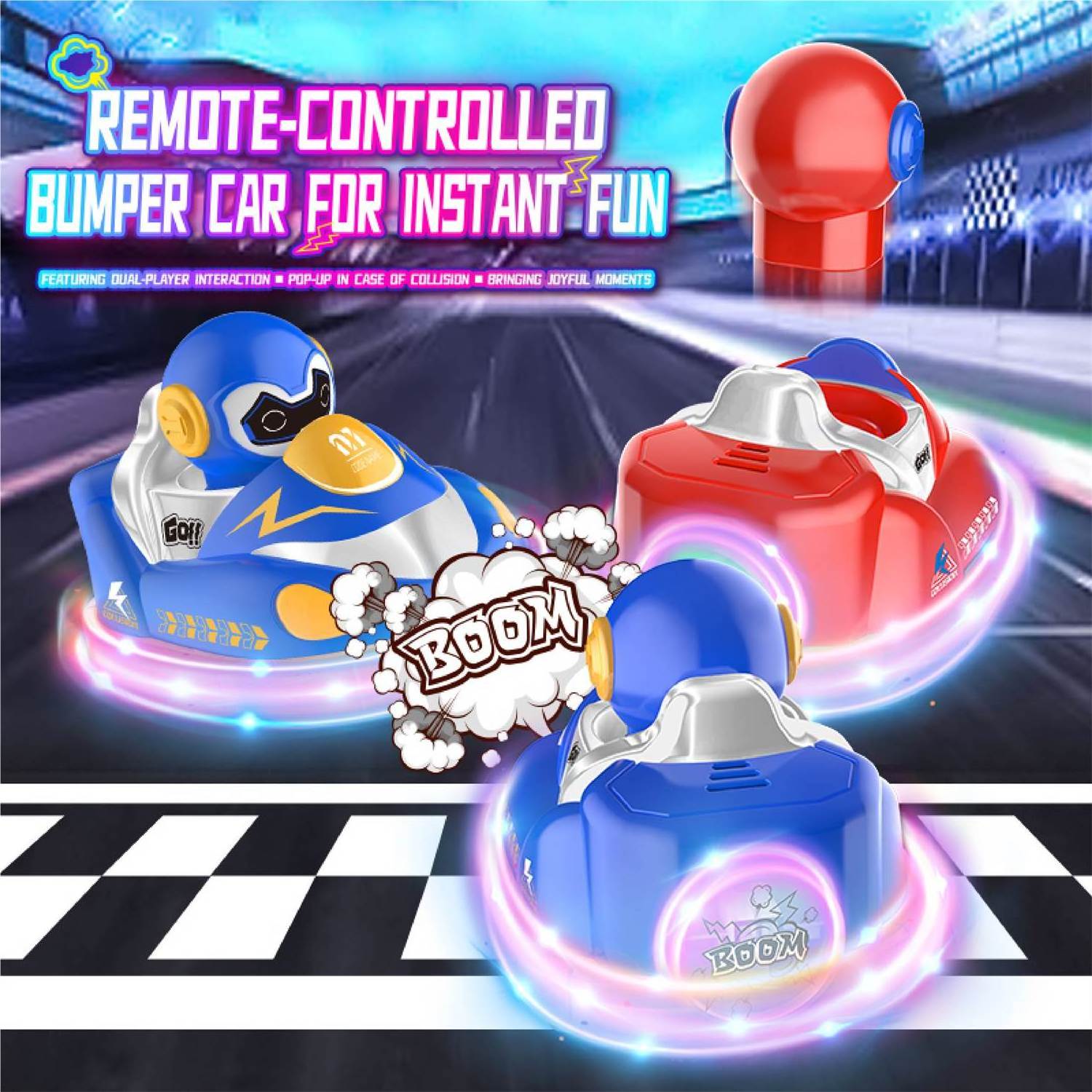 2.4ghz Remote Control Bumper Car 2pcs Mini Driver  Game bump Vehicle Toy Rc Cartoon Car Set For Kids Birthday Gift