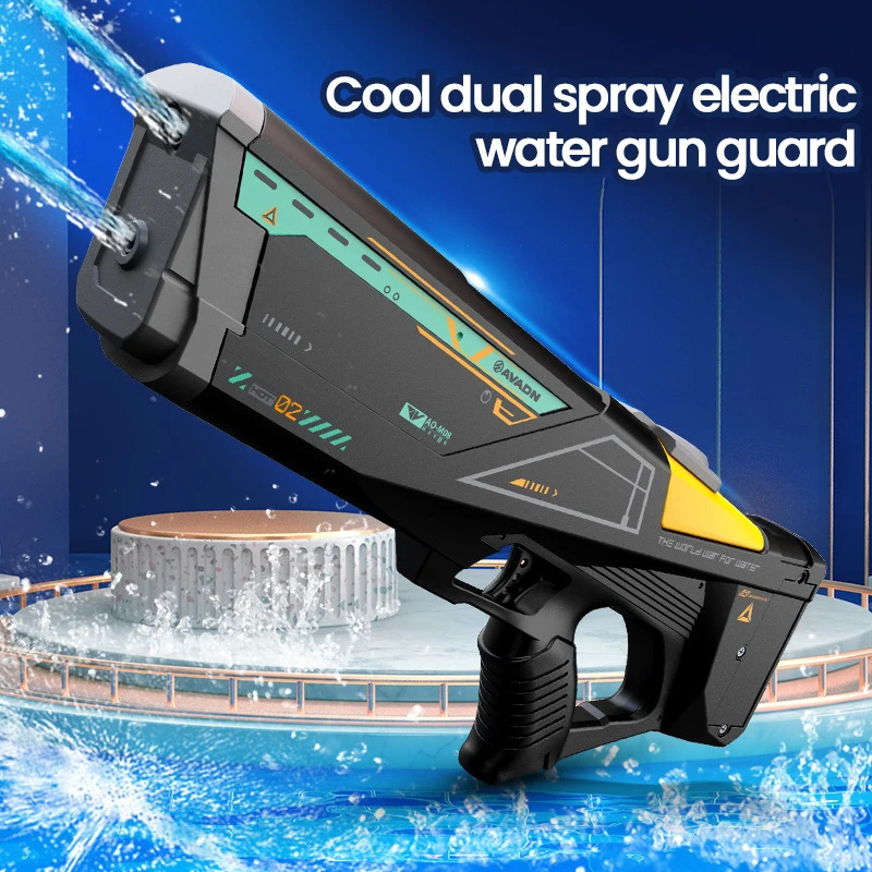 Double Water Column Spray Gun Electric Water Shooting Toys  High Pressure Automatic Shooting Continuous Water Gun for Boys