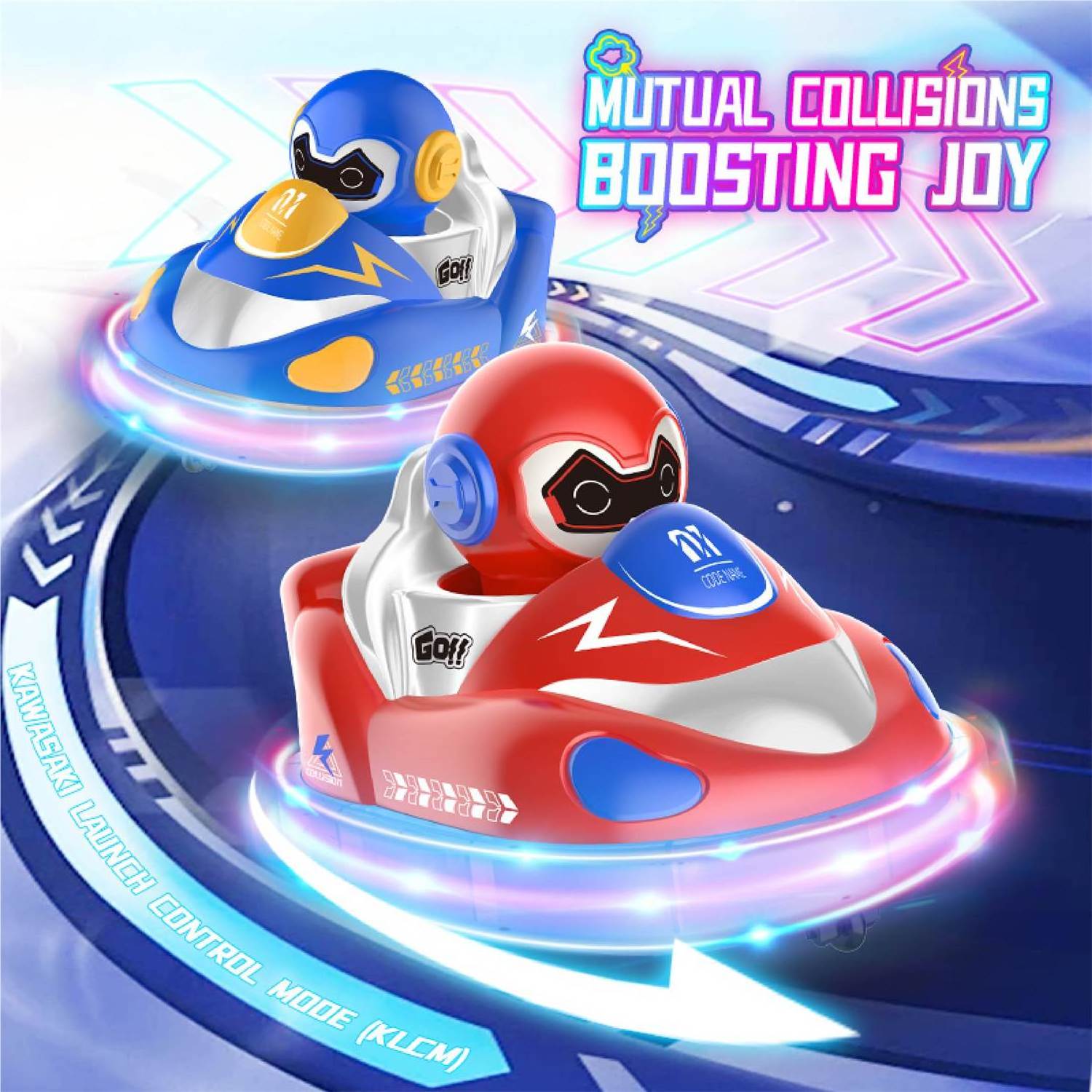 2.4ghz Remote Control Bumper Car 2pcs Mini Driver  Game bump Vehicle Toy Rc Cartoon Car Set For Kids Birthday Gift