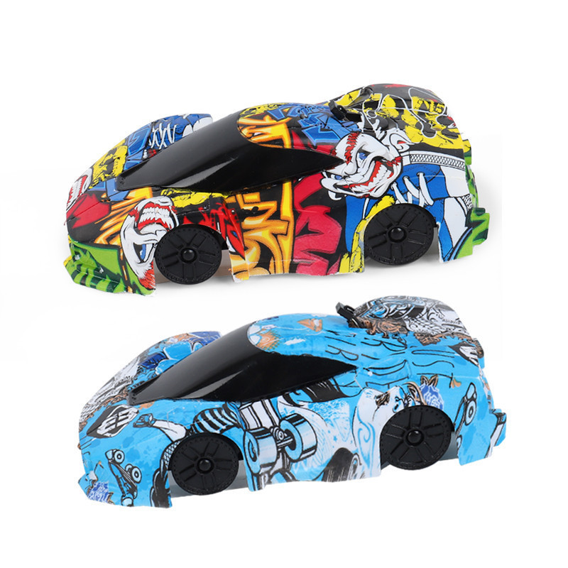 New graffiti design electric wall climbing car remote control drift car toy 360 degree rotating stunt car with light