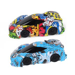 New graffiti design electric wall climbing car remote control drift car toy 360 degree rotating stunt car with light