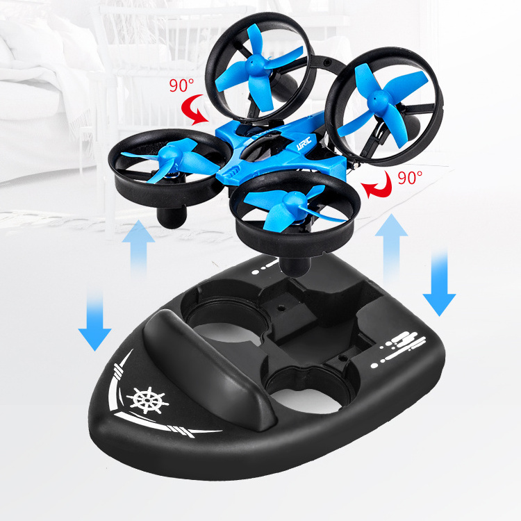 2.4G Hot Sell RC Mini Drone Ship 3 in 1 Sea land Air Flight Quadcopter Boat Multi-function Toys Boats For Kids