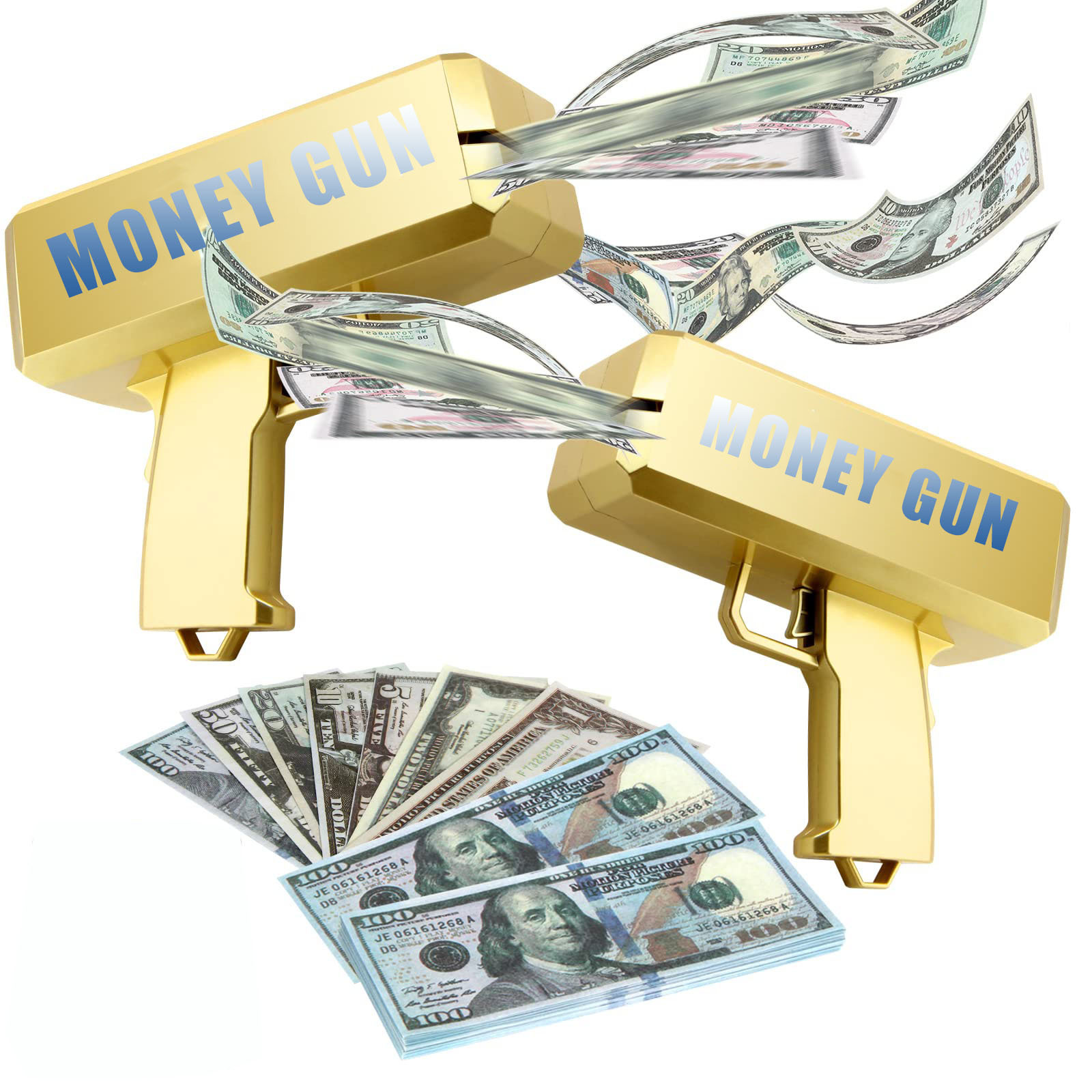 Gold Money Gun Make It Rain Cash Cannon Dollar Bills Gun Movie Games Could Spray Real Money Shooter With Prop Money Gun Toy