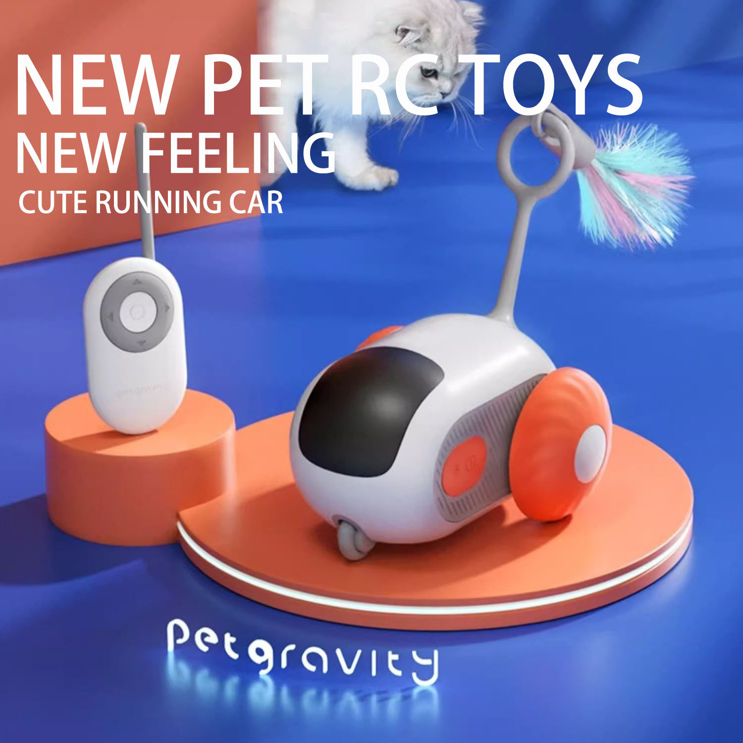 New Radio Control Mini Toy Car Remote Control Animal Play Drive Vehicles Dog Cat Rc Pet Cars Toy With Cat Litter