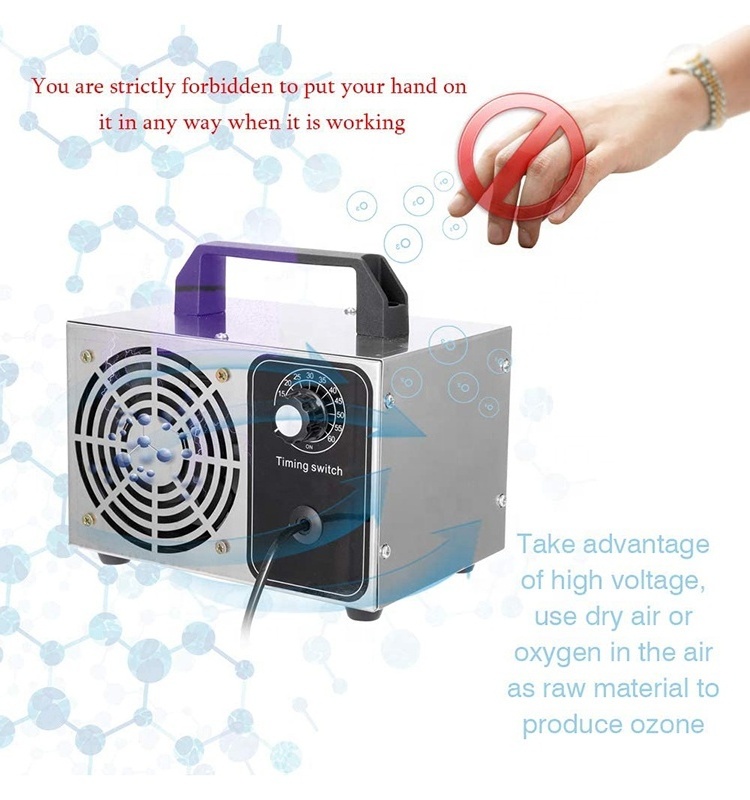 Portable ozone generator for formaldehyde removal, deodorization, sterilization, and household air purification