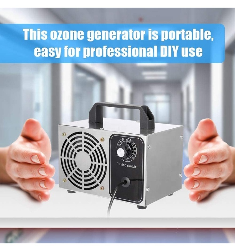 Portable ozone generator for formaldehyde removal, deodorization, sterilization, and household air purification