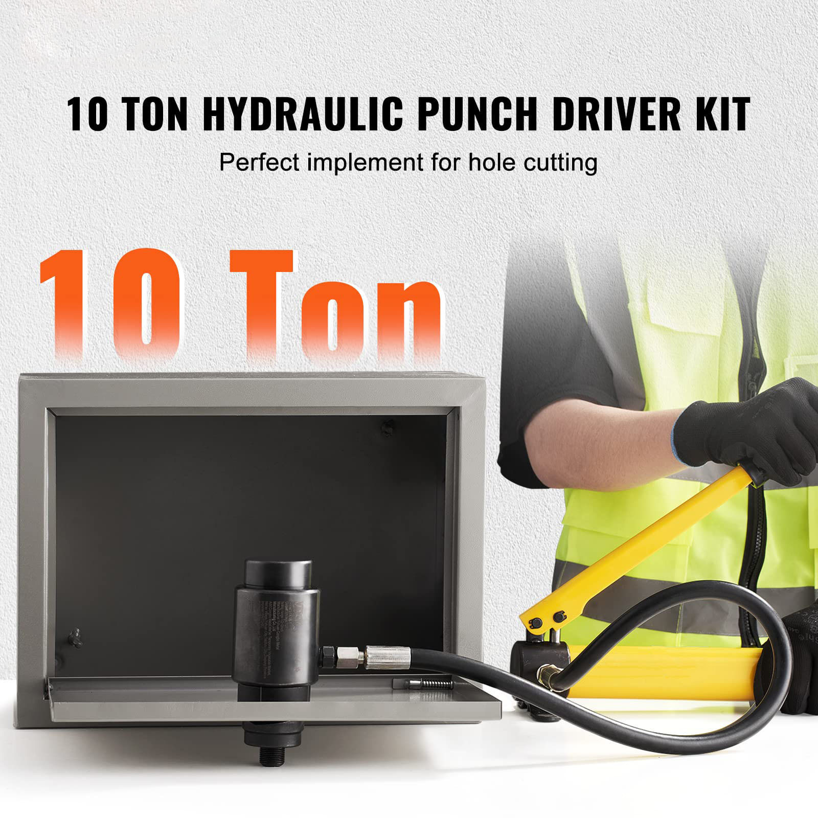 10Ton 22-60mm Hydraulic Knockout Punch Kit 1/2