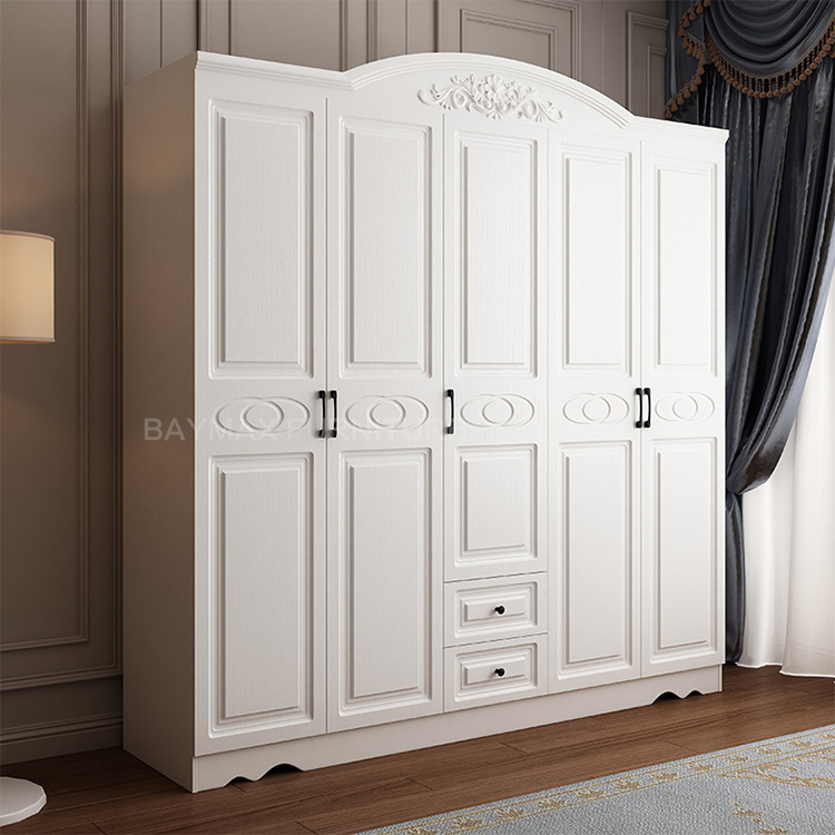 3 door MDF PVC wardrobe white bedroom furniture storage closet