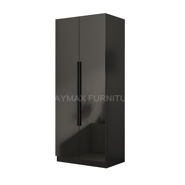 Modern hotel home furniture simple design wardrobe glossy closet door with mirror