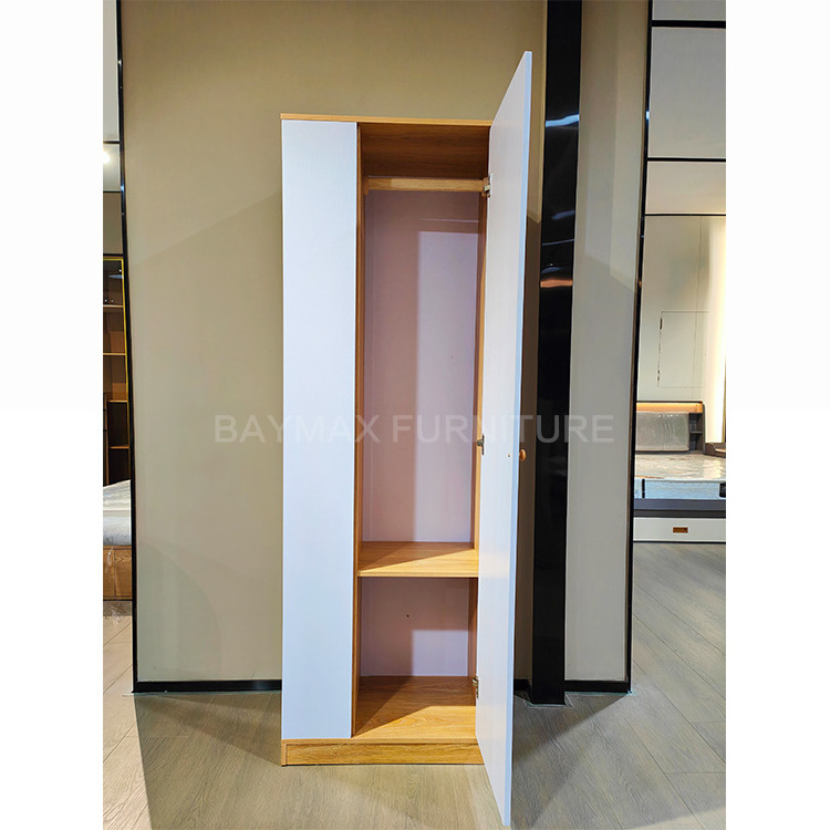 Simple closet cabinet melamine mdf wooden wardrobe with storage shelves