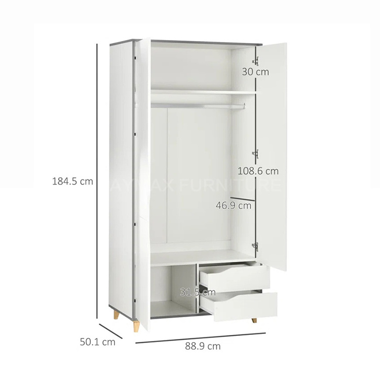 Foshan factory mdf wardrobe closet cloth storage cabinets for bedroom