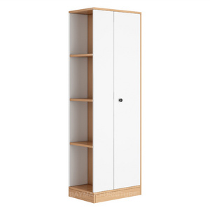 Simple closet cabinet melamine mdf wooden wardrobe with storage shelves