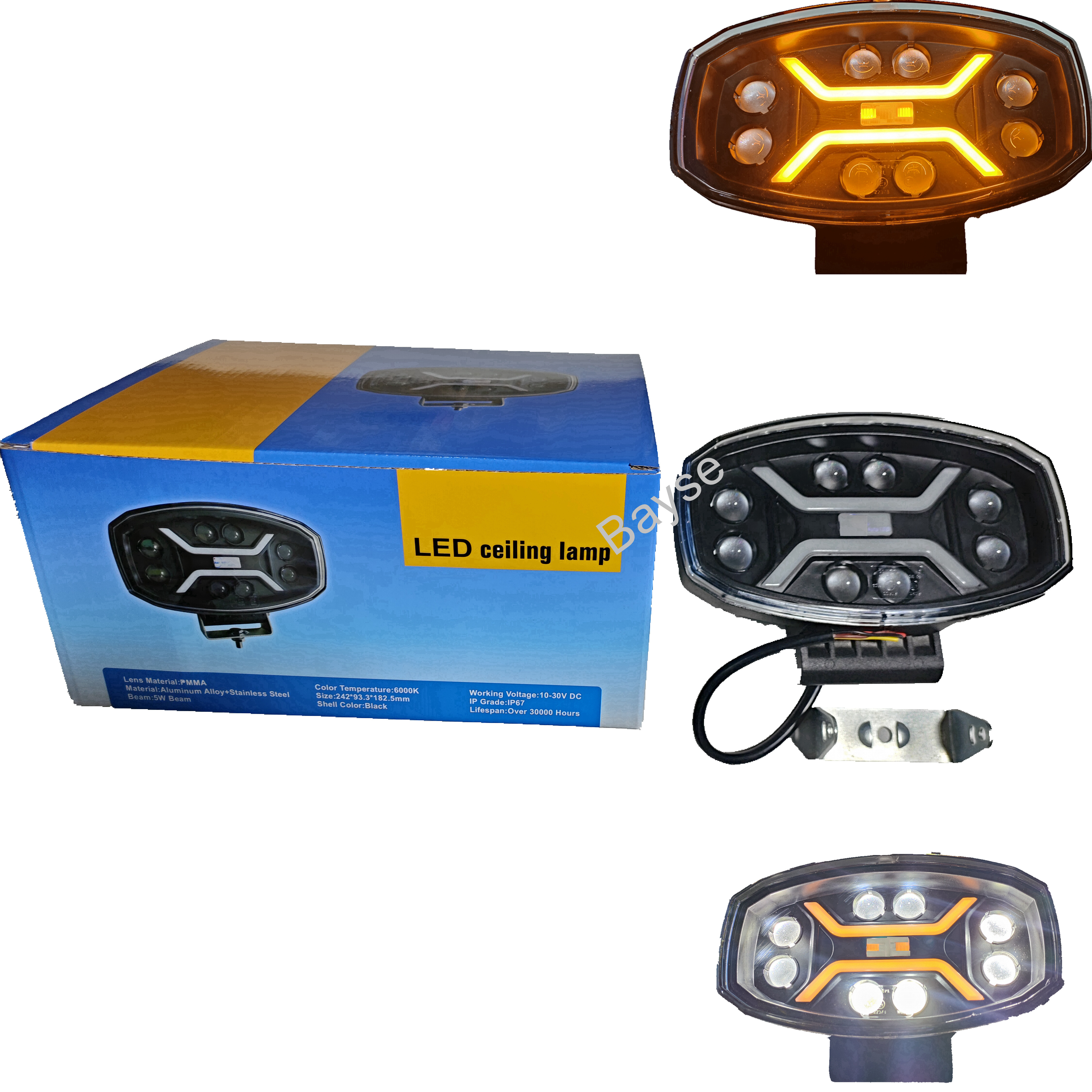 Led Offroad Driving Lights Luces Led Para Camion Work Spotlight Truck 10inch 24V 12V Led Spot Light Headlamp White Amber Drl