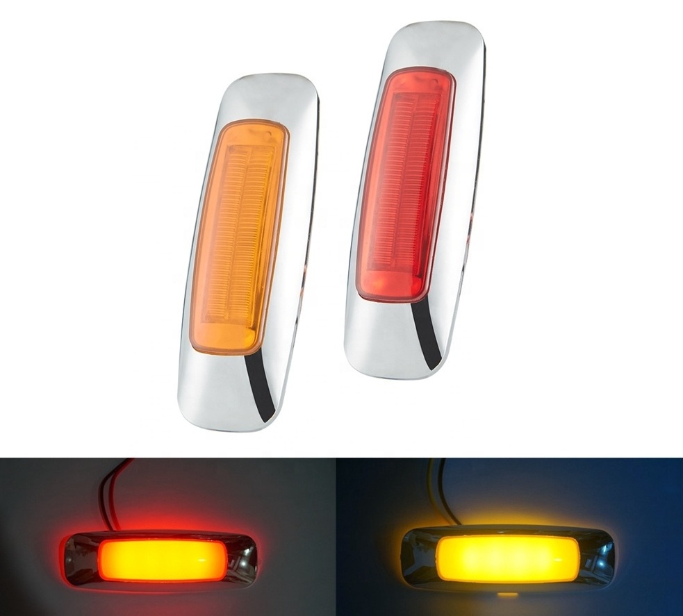 Truck Lighting Factories New 12V 24V  Rectangle Amber Truck Strobe Led Lights Trailer Tail Side Indicator Lights for Led Truck