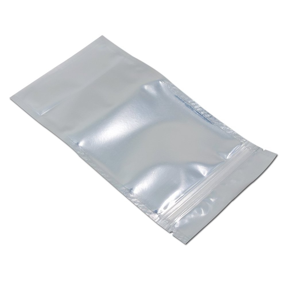 Food Safe Sliver Stand Up Zip Lock Bags Aluminum Foil Clear Plastic Pouch Zipper Mylar Heat Seal Tear Notches Packaging Bag