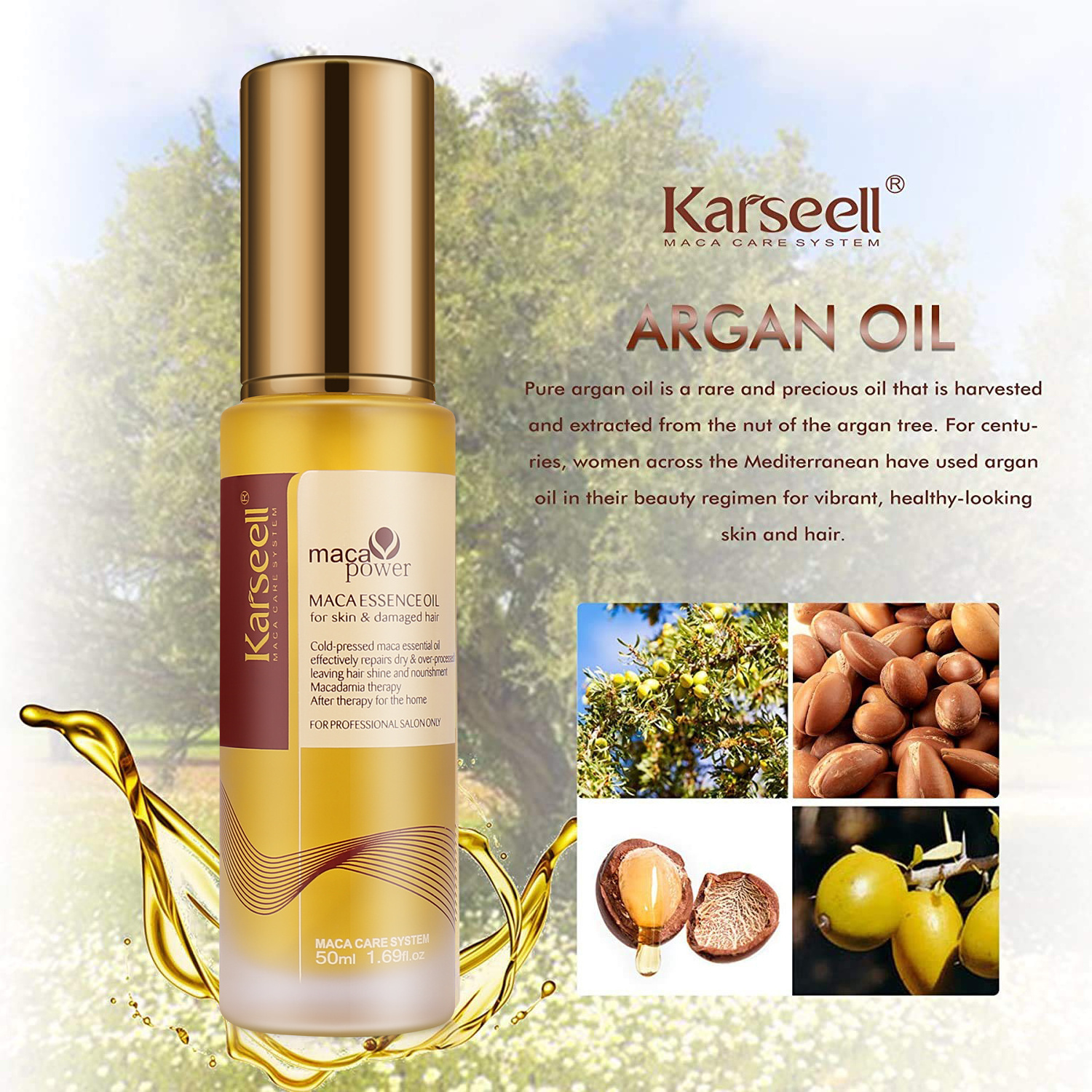 Private Label 50ML Natural Hair Argan Growth Oil Repair Hair Care Loss Treatment Strenthening Hair serum