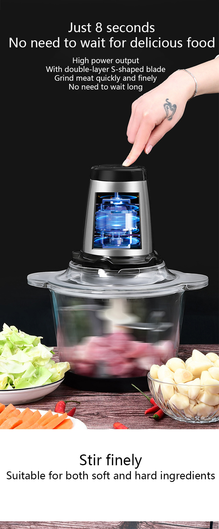 big meat mixer grinder blade fufu pounding machine electric small meat grinder